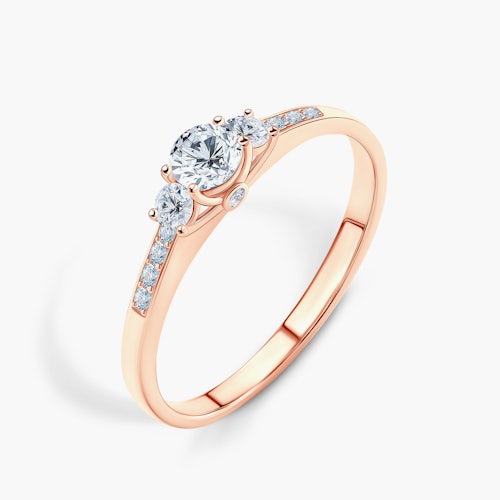 Pierścionek zaręczynowy Dream: różowe złoto, diamenty